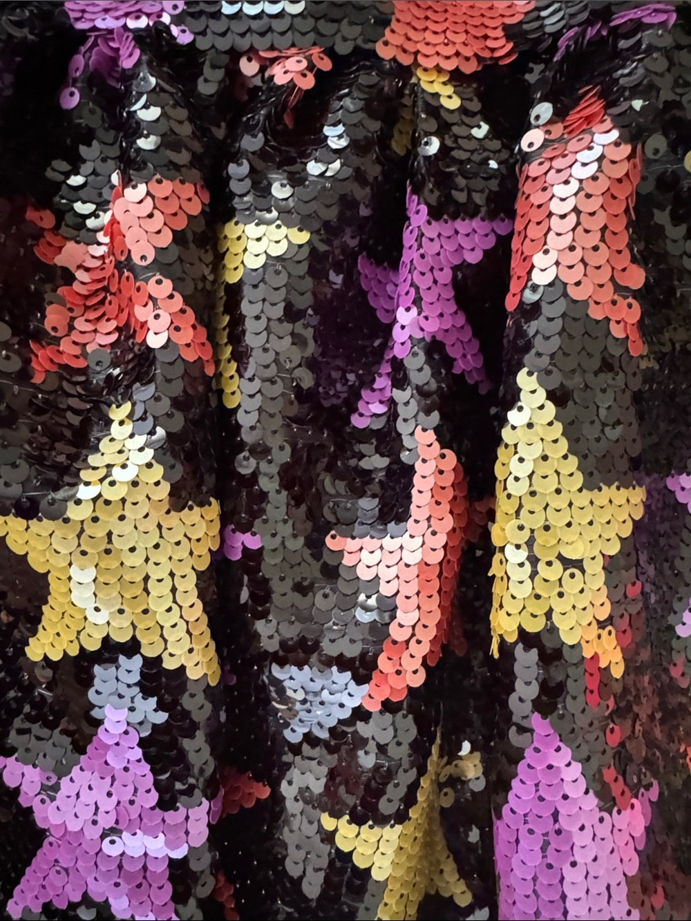 Lola + The Boys Black Sequin Dress with Gold, Purple & Pink Stars - Picture 4 of 4